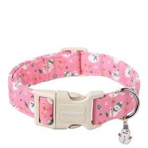 NWT DOGWONG Snowman Christmas Pink Adjustable Collar for Small Dog